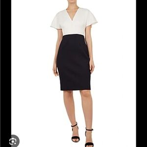 Ted Baker Working Title navy & white dress